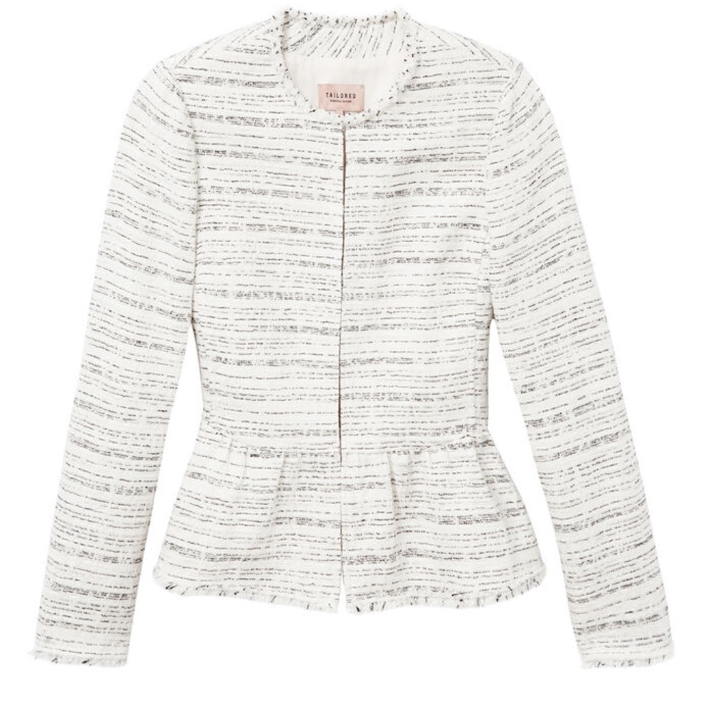 Rebecca Taylor Tailored Textured Tweed Peplum Jacket Size 00